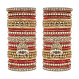 Traditional Ranisa Bangle Set with Kundan Jhumki for both hands by Leshya