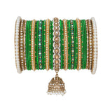Bridal Jhumki Style Bangle set for two hands by Leshya