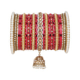 Bridal Jhumki Style Bangle set for two hands by Leshya
