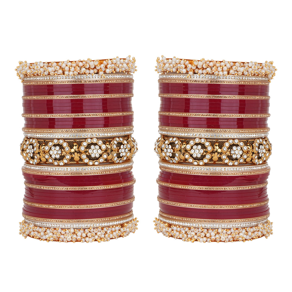 Traditional Bridal Chura with Gajra Kada by Leshya