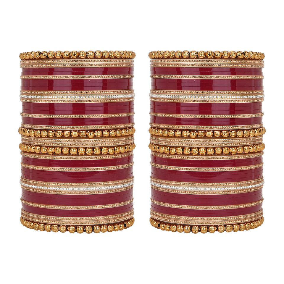 Traditional Bridal Chura with Ball Kada by Leshya (Plus size)