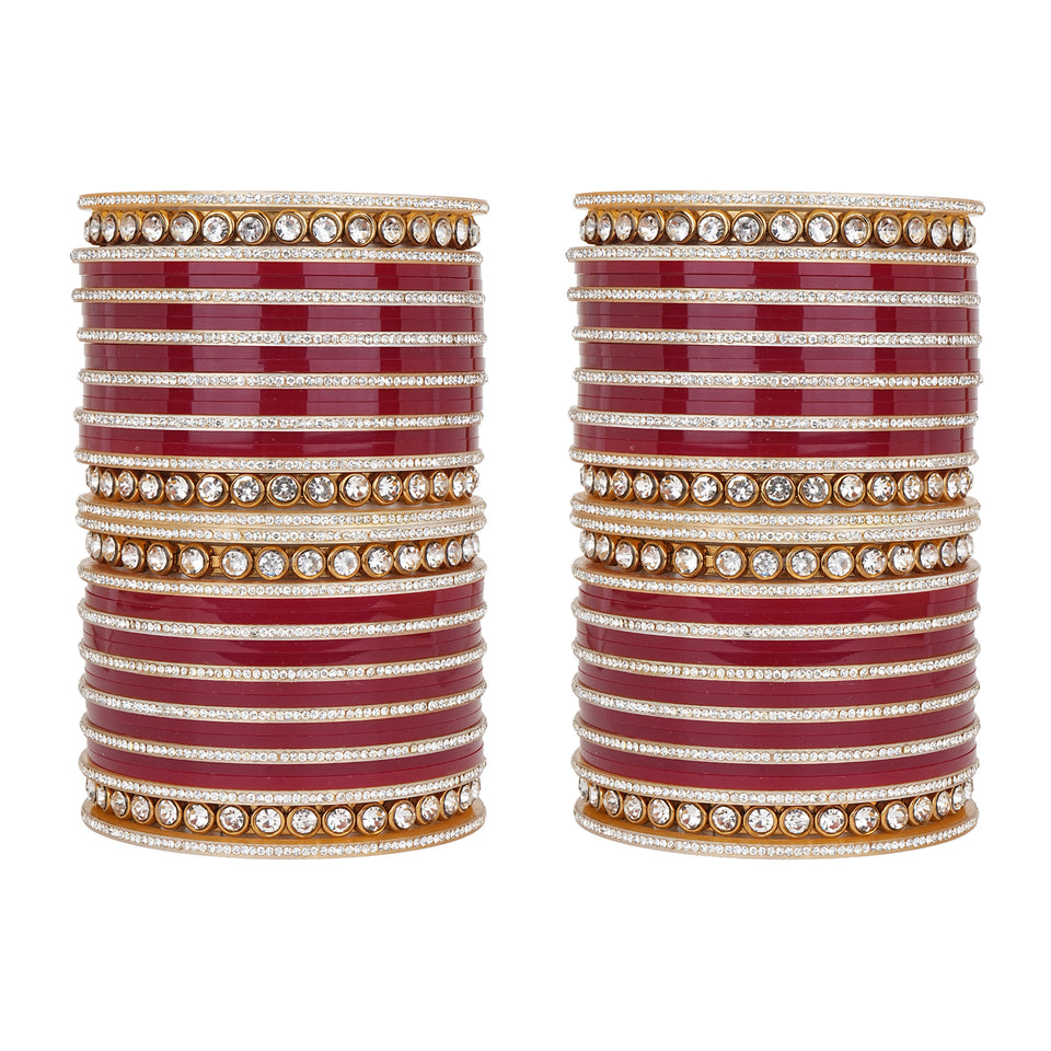 Traditional Bridal Chura with Stone Kada by Leshya (Plus size)