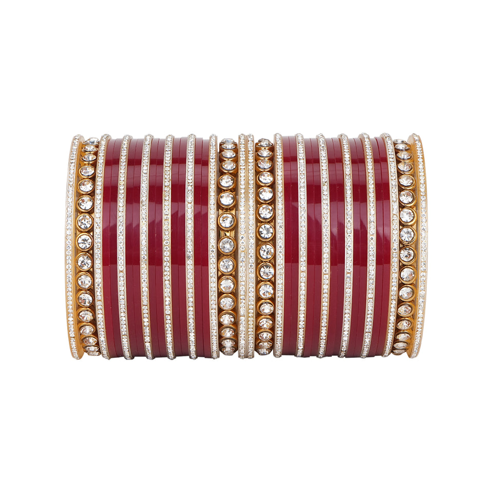 Traditional Bridal Chura with Stone Kada by Leshya (Plus size)