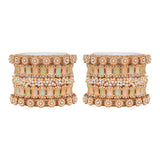 Bridal pastel kangan with Gajra Kada by Leshya for both hands