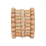 Bridal pastel kangan with Gajra Kada by Leshya for both hands
