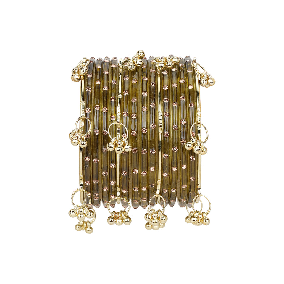 Kashmiri Ghungroo with Glass bangles by Leshya