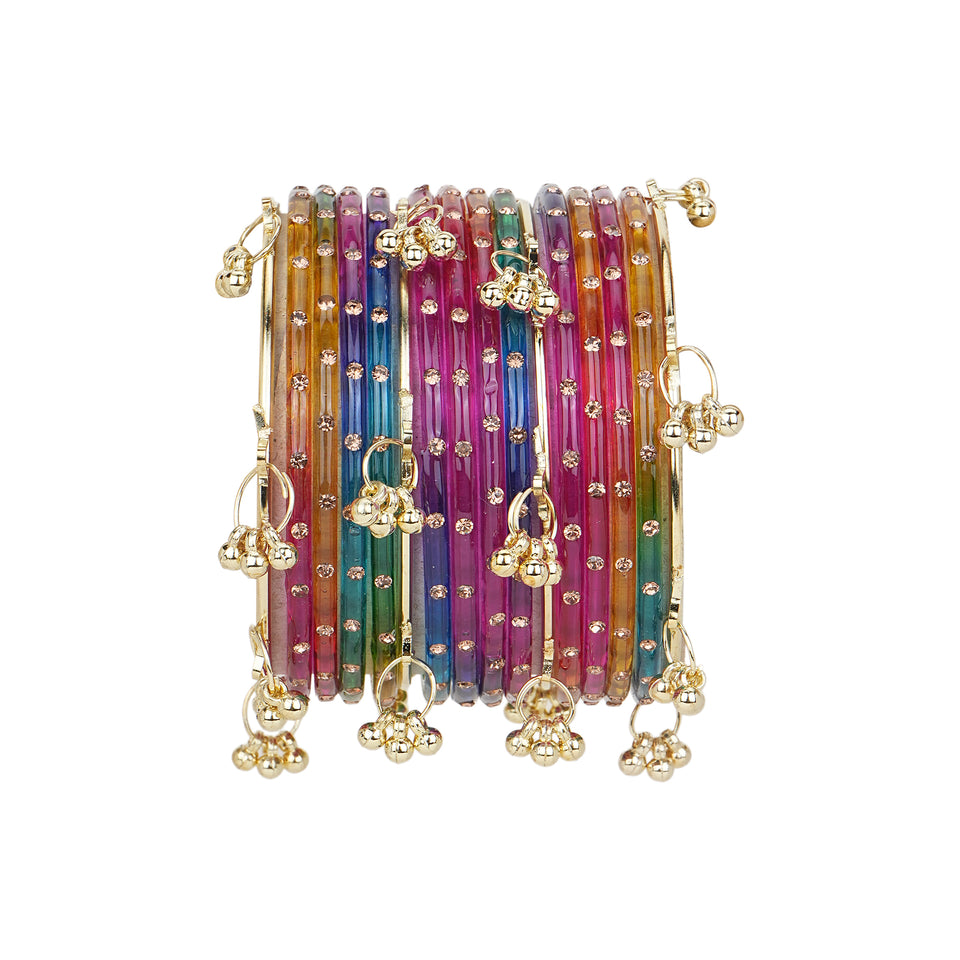 Kashmiri Ghungroo with Glass bangles by Leshya