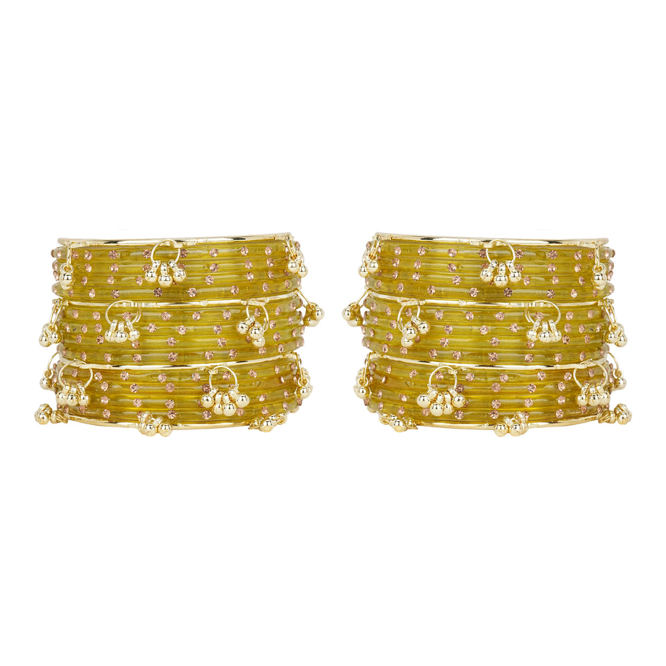 Kashmiri Ghungroo with Glass bangles by Leshya