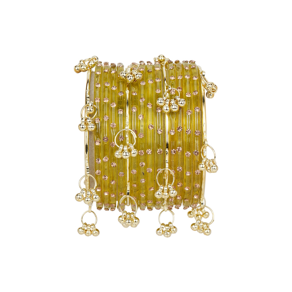 Kashmiri Ghungroo with Glass bangles by Leshya