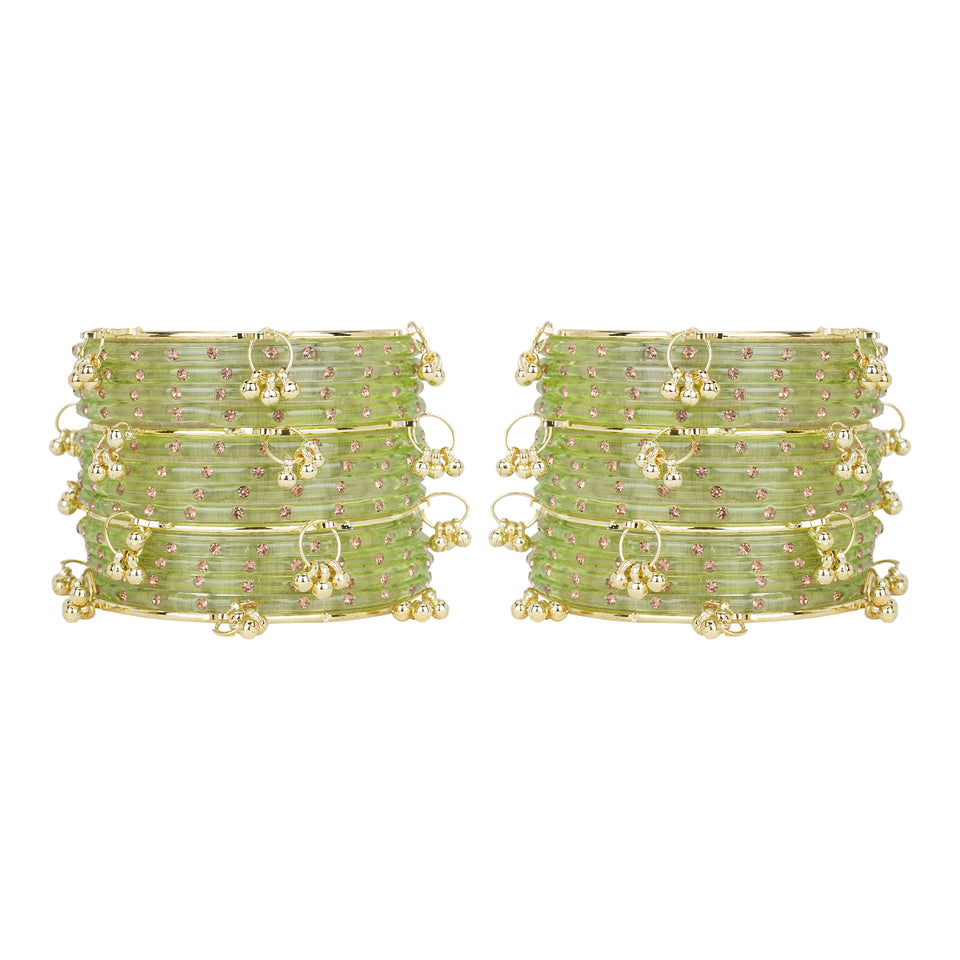 Kashmiri Ghungroo with Glass bangles by Leshya
