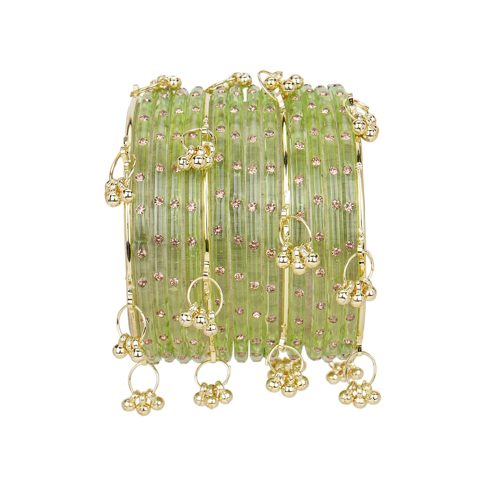 Kashmiri Ghungroo with Glass bangles by Leshya