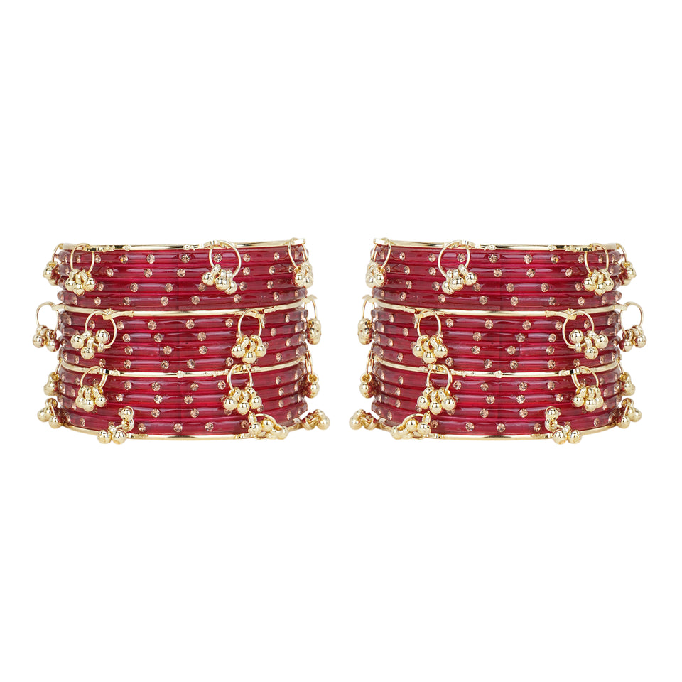 Kashmiri Ghungroo with Glass bangles by Leshya