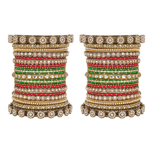 Traditional Style Bangle set for two hands by Leshya (Saawan)