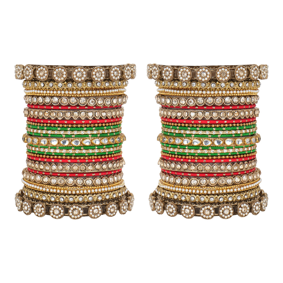 Traditional Style Bangle set for two hands by Leshya