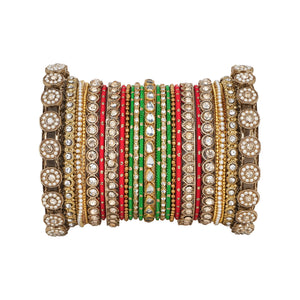 Traditional Style Bangle set for two hands by Leshya (Saawan)