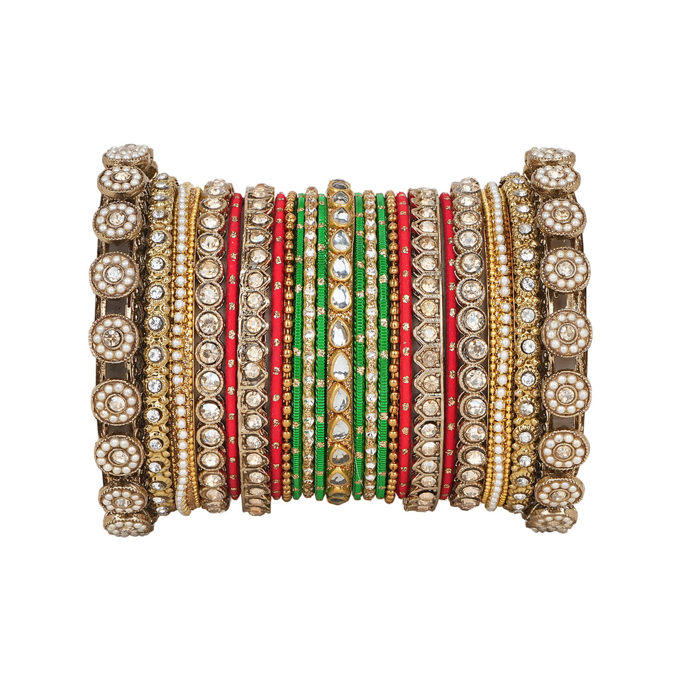 Traditional Style Bangle set for two hands by Leshya