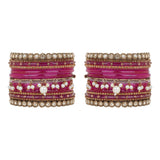 Bridal Jhumki Style Bangle set for two hands by Leshya (Glass)
