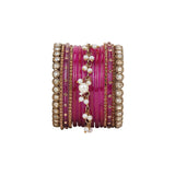 Bridal Jhumki Style Bangle set for two hands by Leshya (Glass)