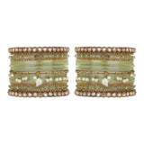 Bridal Jhumki Style Bangle set for two hands by Leshya (Glass)