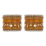 Bridal Jhumki Style Bangle set for two hands by Leshya (Glass)