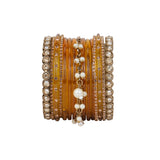Bridal Jhumki Style Bangle set for two hands by Leshya (Glass)