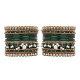 Bridal Jhumki Style Bangle set for two hands by Leshya (Glass)