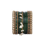 Bridal Jhumki Style Bangle set for two hands by Leshya (Glass)
