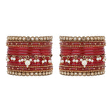 Bridal Jhumki Style Bangle set for two hands by Leshya (Glass)