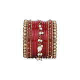 Bridal Jhumki Style Bangle set for two hands by Leshya (Glass)