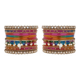 Bridal Jhumki Style Bangle set for two hands by Leshya (Glass)
