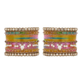 Bridal Jhumki Style Bangle set for two hands by Leshya (Glass)