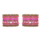 Bridal Jhumki Style Bangle set for two hands by Leshya (Glass)
