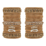 Colourful Jhumki Bangle set with Kundan Border Kada by Leshya