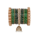 Bridal Jhumki Style Bangle set for two hands by Leshya (Glass)