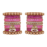 Bridal Jhumki Style Bangle set for two hands by Leshya (Glass)