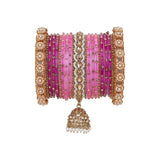 Bridal Jhumki Style Bangle set for two hands by Leshya (Glass)