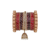 Bridal Jhumki Style Bangle set for two hands by Leshya (Glass)