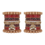 Bridal Jhumki Style Bangle set for two hands by Leshya (Glass)
