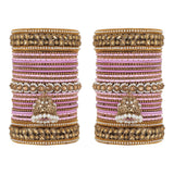 Colourful Jhumki Bangle set with Kundan Border Kada by Leshya