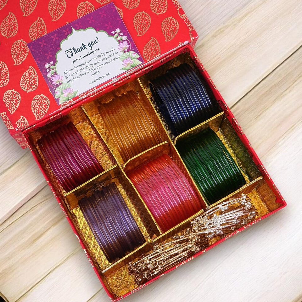 Gifting Box Set of 6 Jelly Glass with kashmiri ghungroo by Leshya