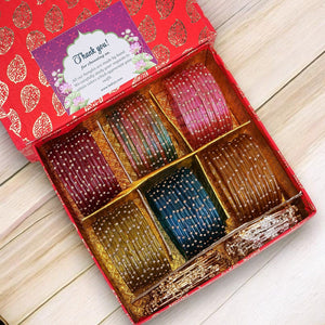 Gifting Box Set of 6 Dotted Glass with kashmiri ghungroo by Leshya