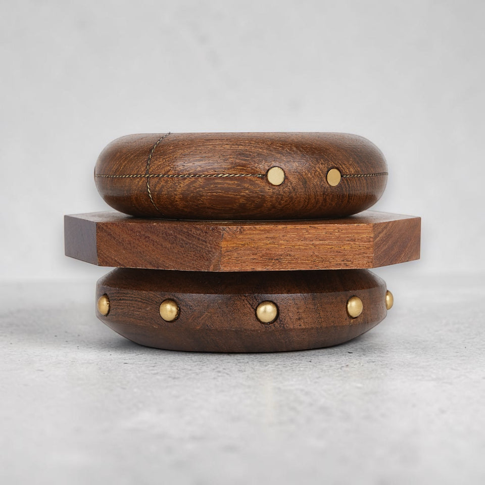 Modern Wooden Bangle Stack by Leshya