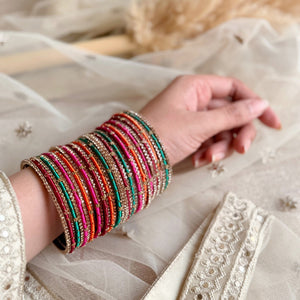 Elegant Colored Thread Bangle Set