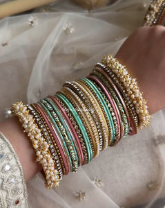 Set of 2 Fancy Bridal Bangle sets by Leshya