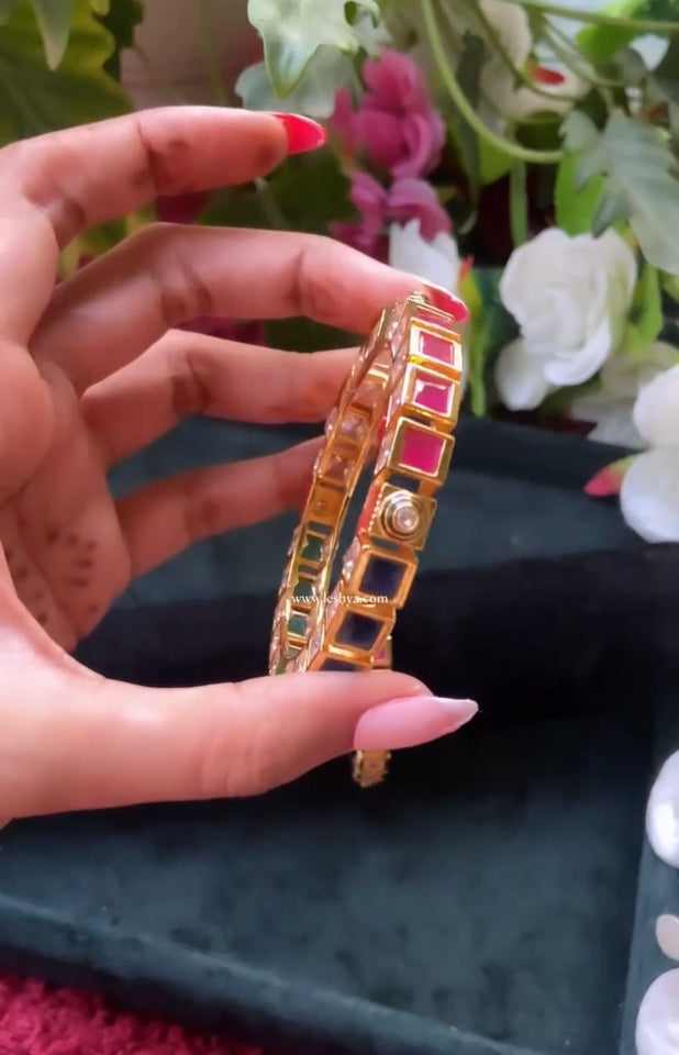 Fancy Meenakari Stone kada by Leshya