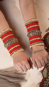 Traditional long bridal set by Leshya for both hands