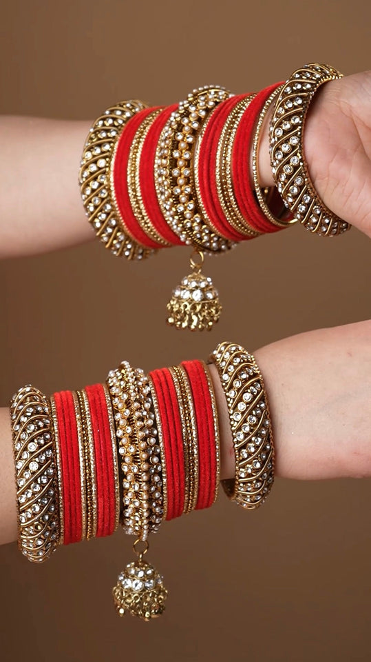 Set of 2 Traditional Jhumki Bangle Set