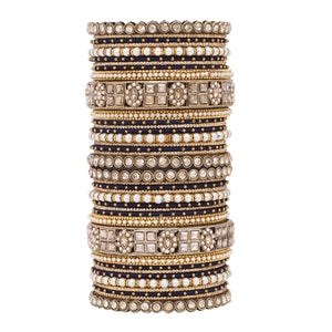 Rich Texture bangle set with Silk thread Bangles by Leshya