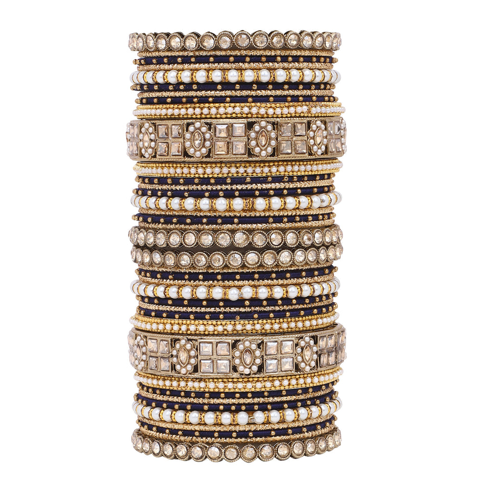 Rich Texture bangle set with Silk thread Bangles by Leshya