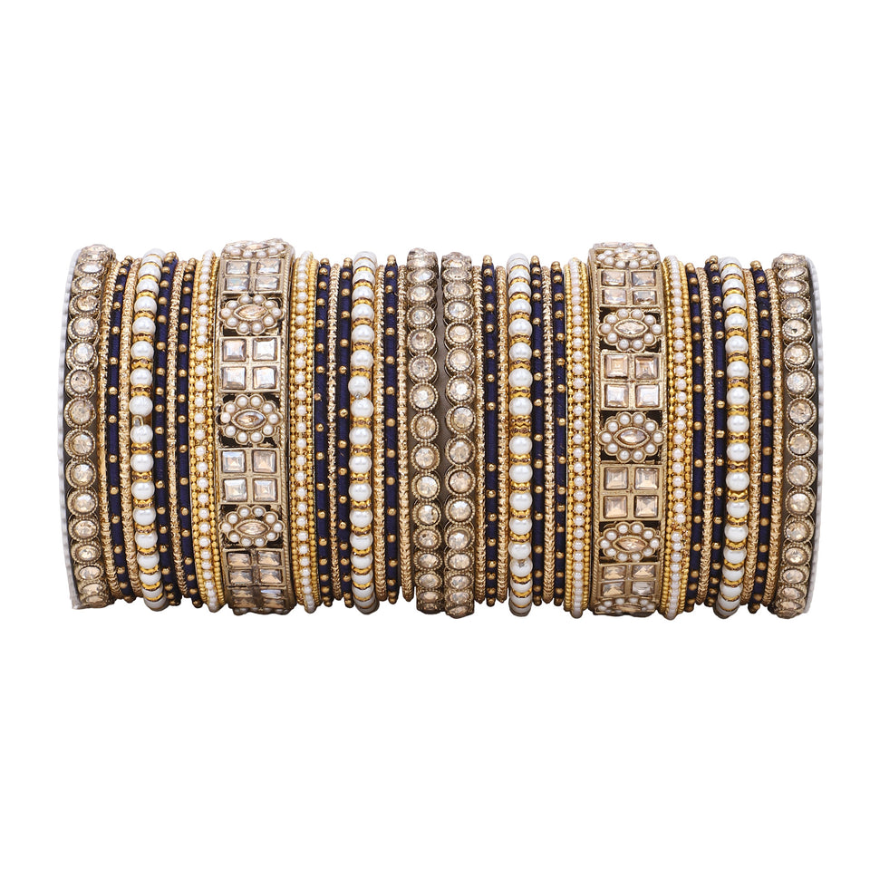 Rich Texture bangle set with Silk thread Bangles by Leshya